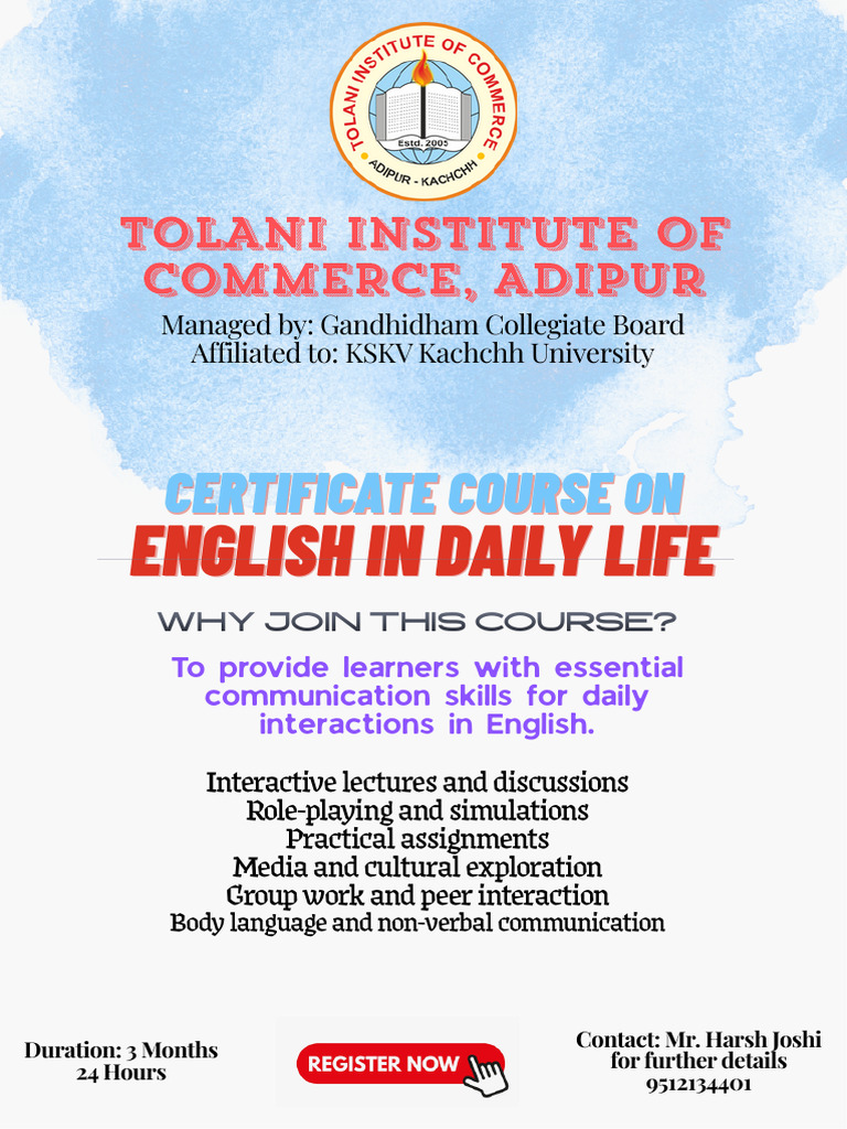 Certificate Course - Eng in Daily Life | PDF