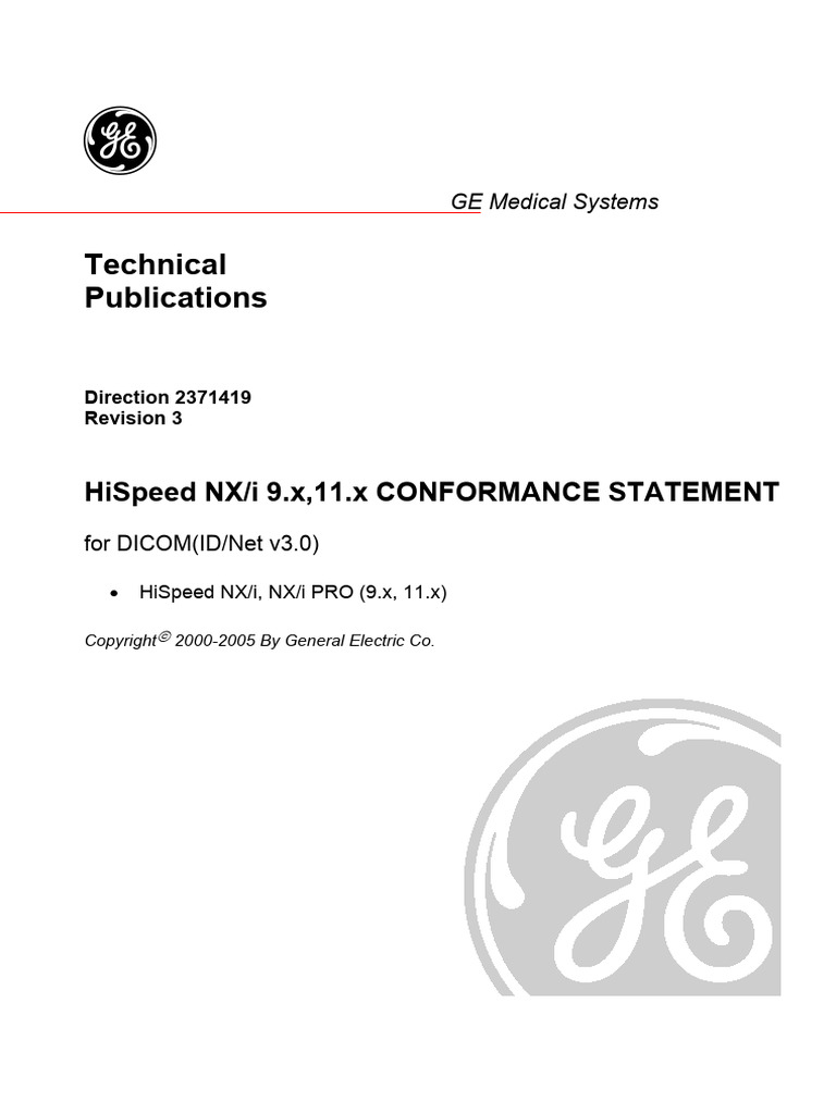 HiSpeed NX/i DICOM Conformance Statement | PDF | Osi Model ...