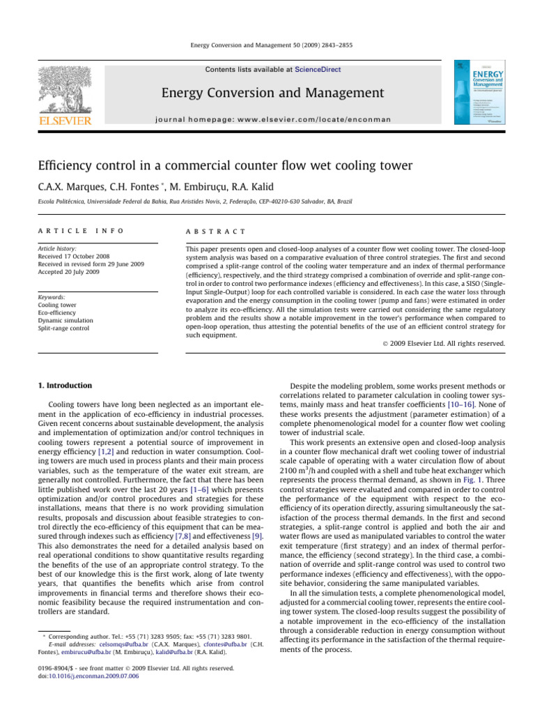 Eco-Efficiency in Cooling Tower Control | PDF | Heat Transfer | Heat