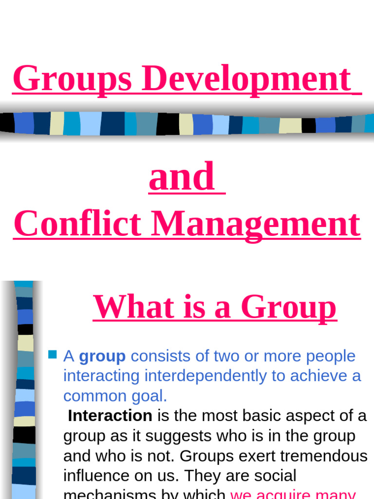 Group Development and Conflict Management | PDF | Psychology ...