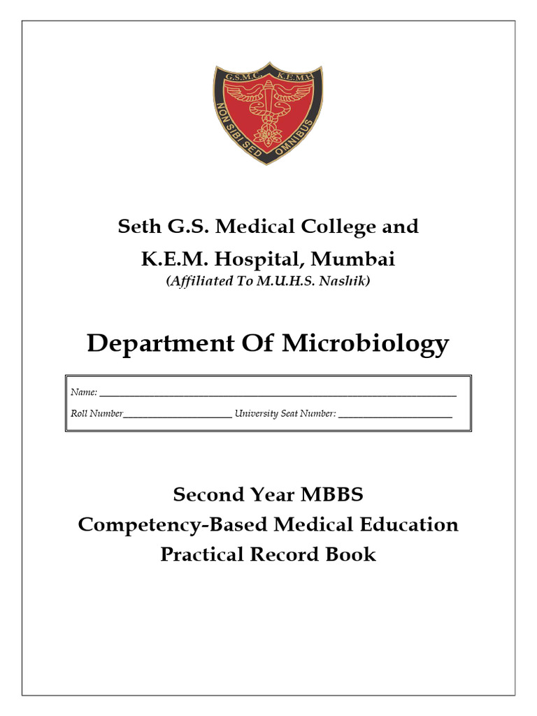 Microbiology Practical Record Book | PDF | Infection | Sterilization ...