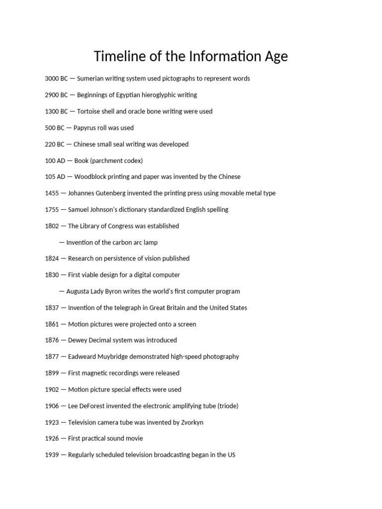 Key Milestones in the Information Age | PDF | Integrated Circuit ...