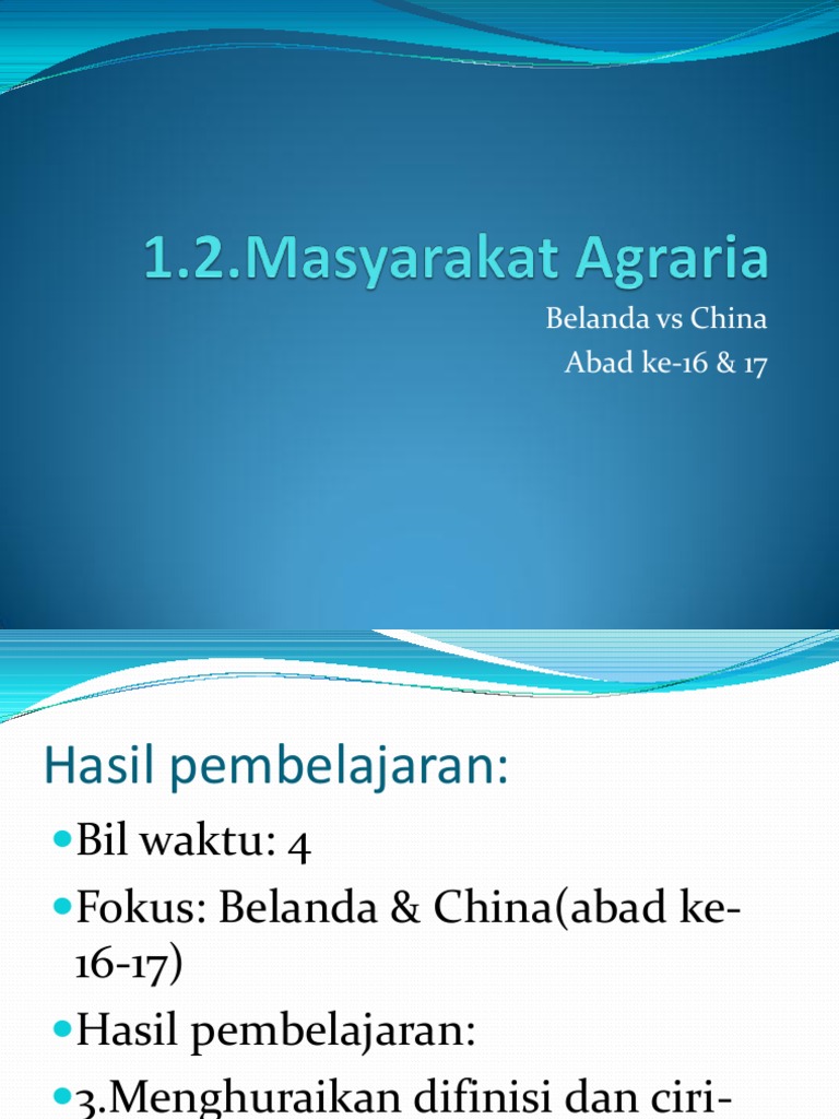 1 2 Masyarakat Agraria Belanda Dan China Pdf