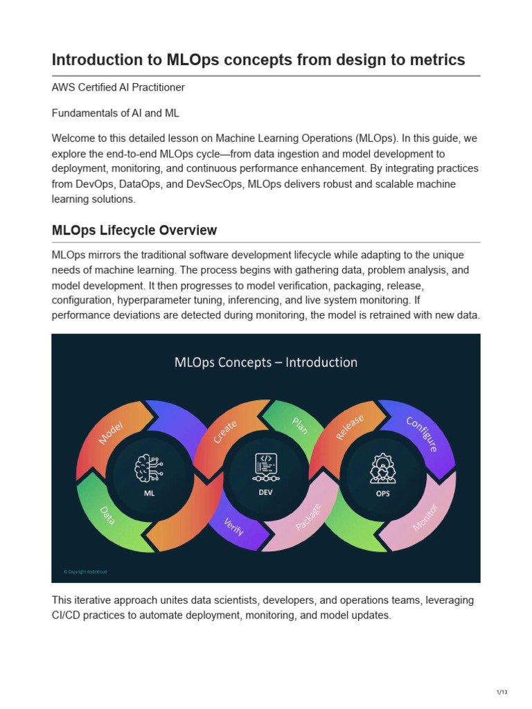 Introduction To MLOps Concepts From Design To Metrics | PDF | Receiver ...