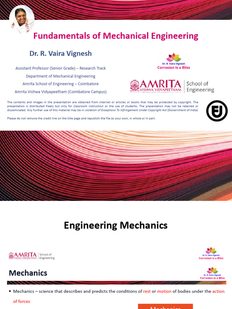 Fundamentals of Mechanical Engineering | PDF | Force | Weight