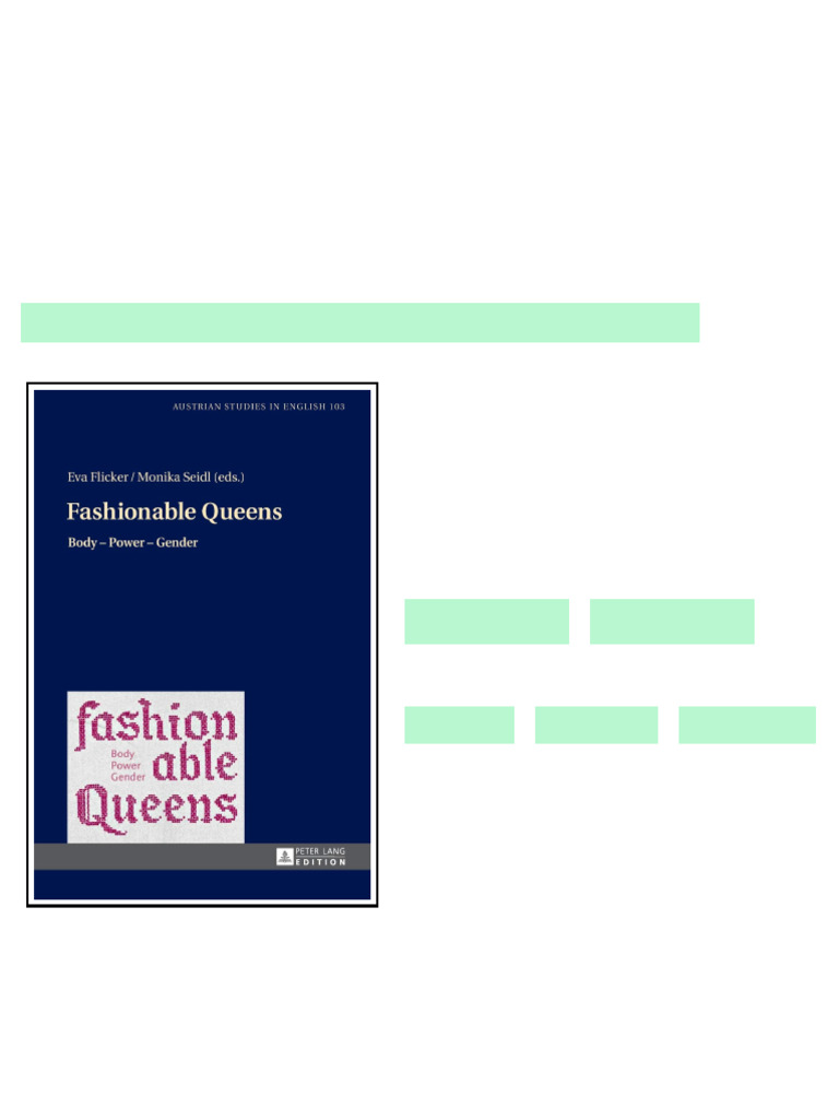 Fashionable Queens Body Power Gender 1st Edition Eva Flicker - Ebook ...