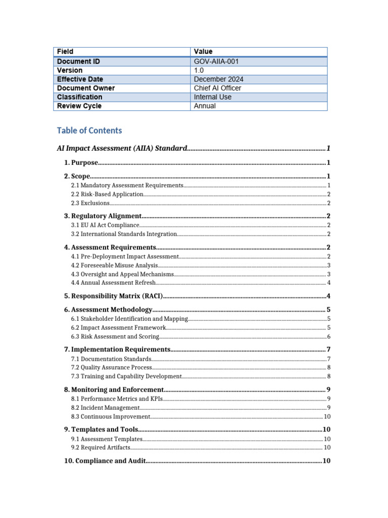 AI Impact Assessment Standard Guide | PDF | Artificial Intelligence ...