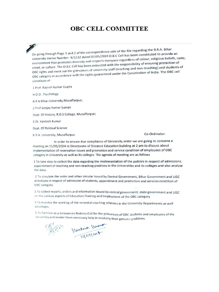 Obc Cell Comittee | PDF
