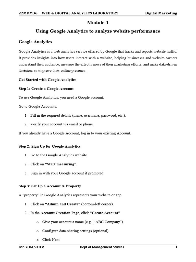 Google Analytics Setup Guide | PDF | Digital Marketing | Websites