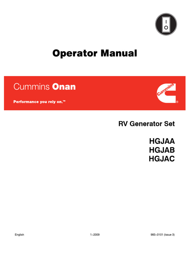 RV Generator Set Operator Manual | PDF | Motor Oil | Gasoline
