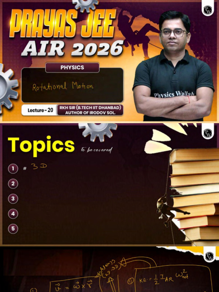 Rotational Motion 20 - Class Notes - Prayas JEE AIR 2026 | PDF