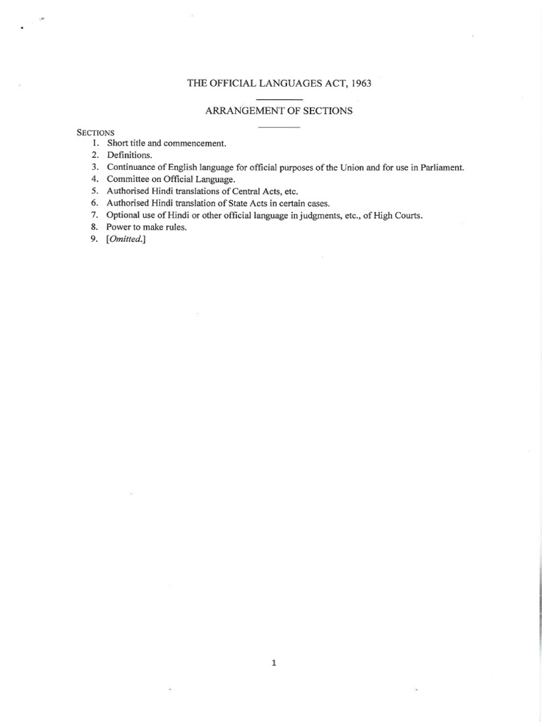 Official Language Act | PDF