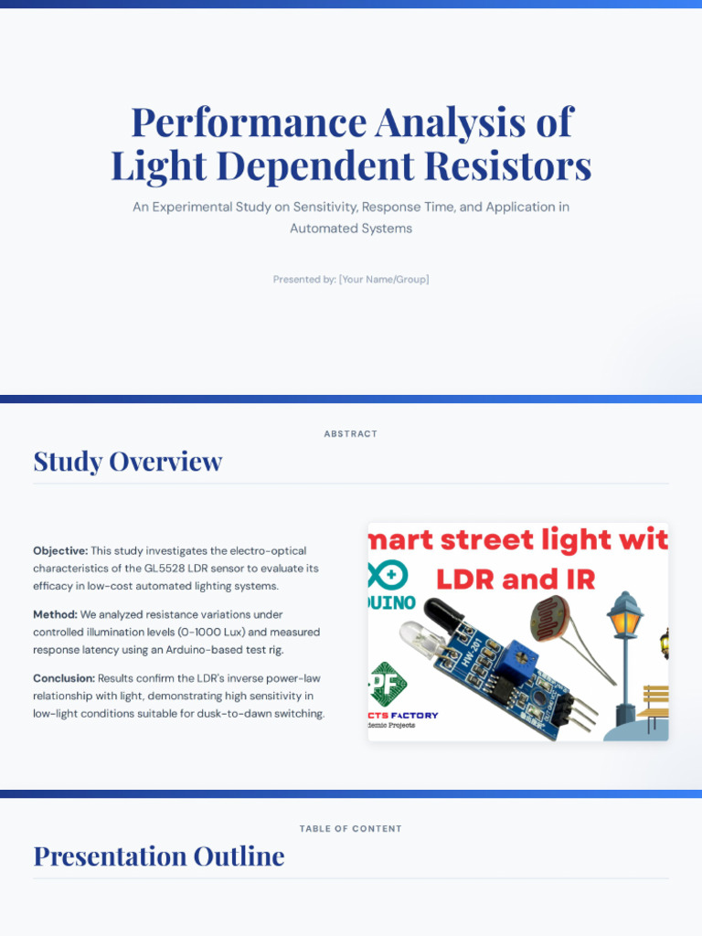 LDR Sensor Research Presentation | PDF
