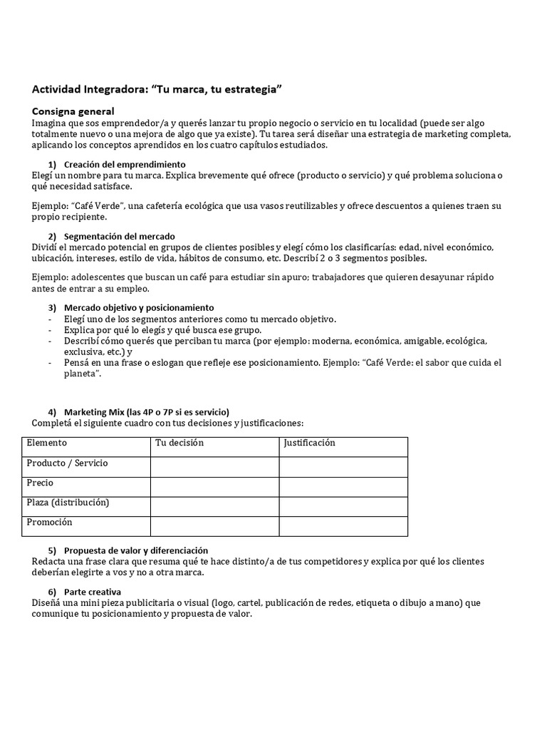 Estrategia de Marketing para Emprendedores | PDF