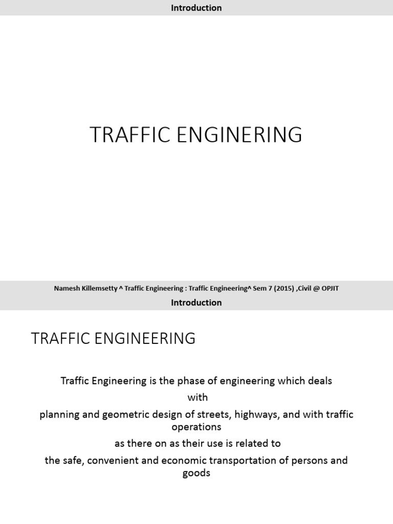 Traffic Engineering Overview and Challenges | PDF | Traffic | Pedestrian