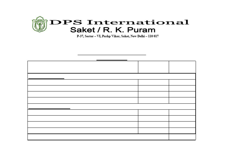 2022-2023 Fee Structure for DPS International | PDF