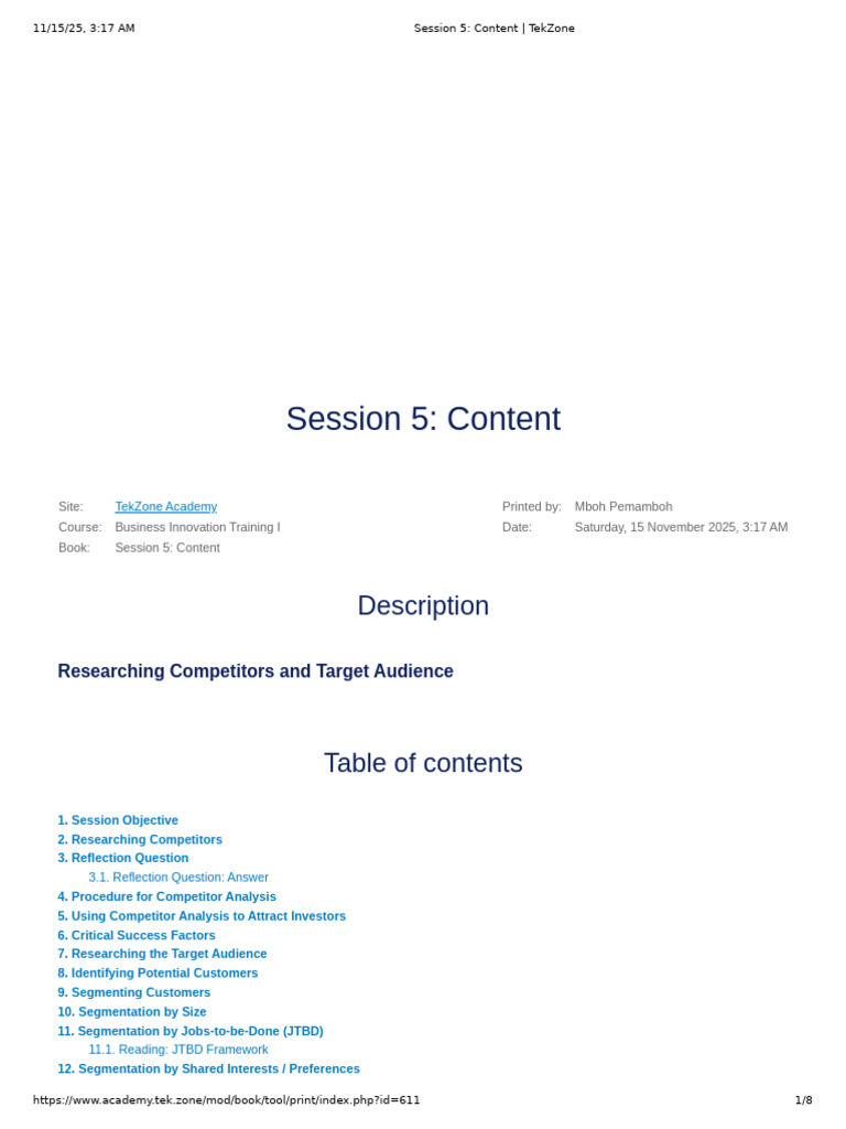 Competitor and Audience Research Guide | PDF | Market Segmentation ...
