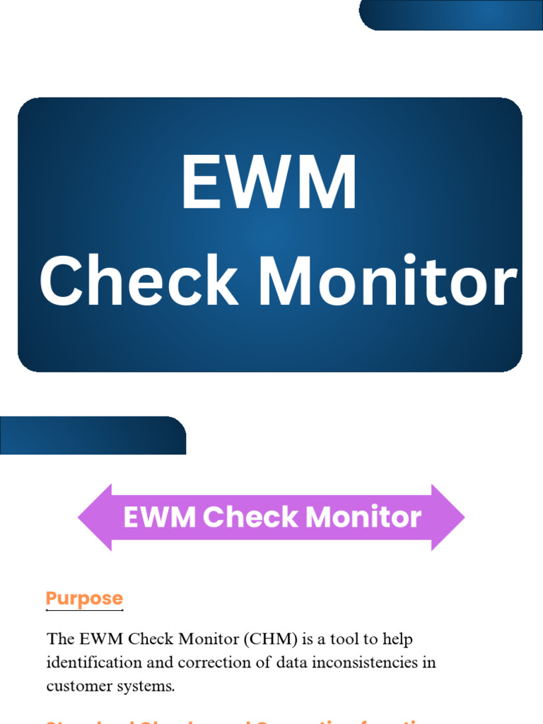 EWM Check Monitor Guide for Data Consistency | PDF | Menu (Computing ...