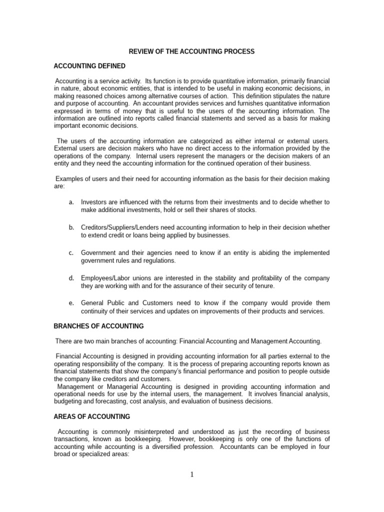 Overview of Accounting Processes | PDF | Debits And Credits | Depreciation