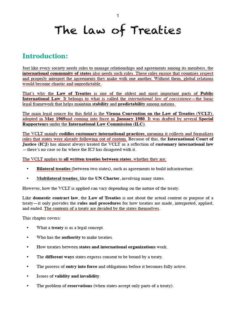 Law of Treaties: Key Principles Explained | PDF | Treaty ...
