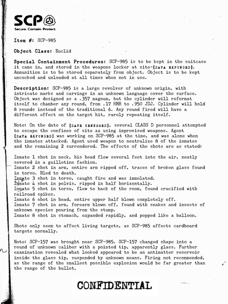 SCP 985 | PDF