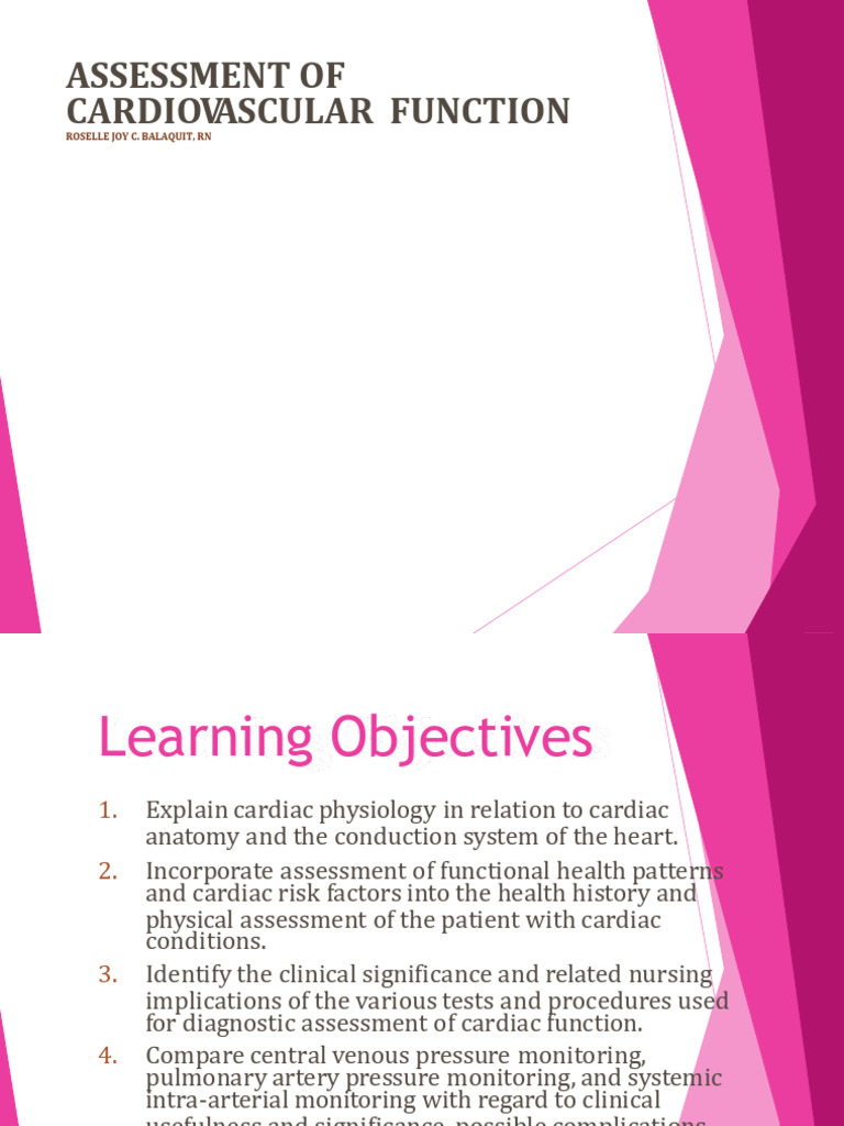 Cardiovascular Function Assessment Guide | PDF