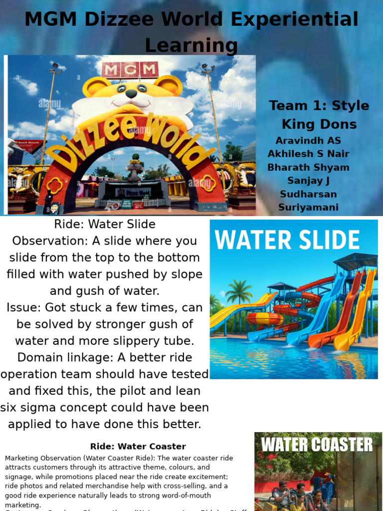 MGM Water Ride Operational Insights | PDF | Amusement Rides Based On ...