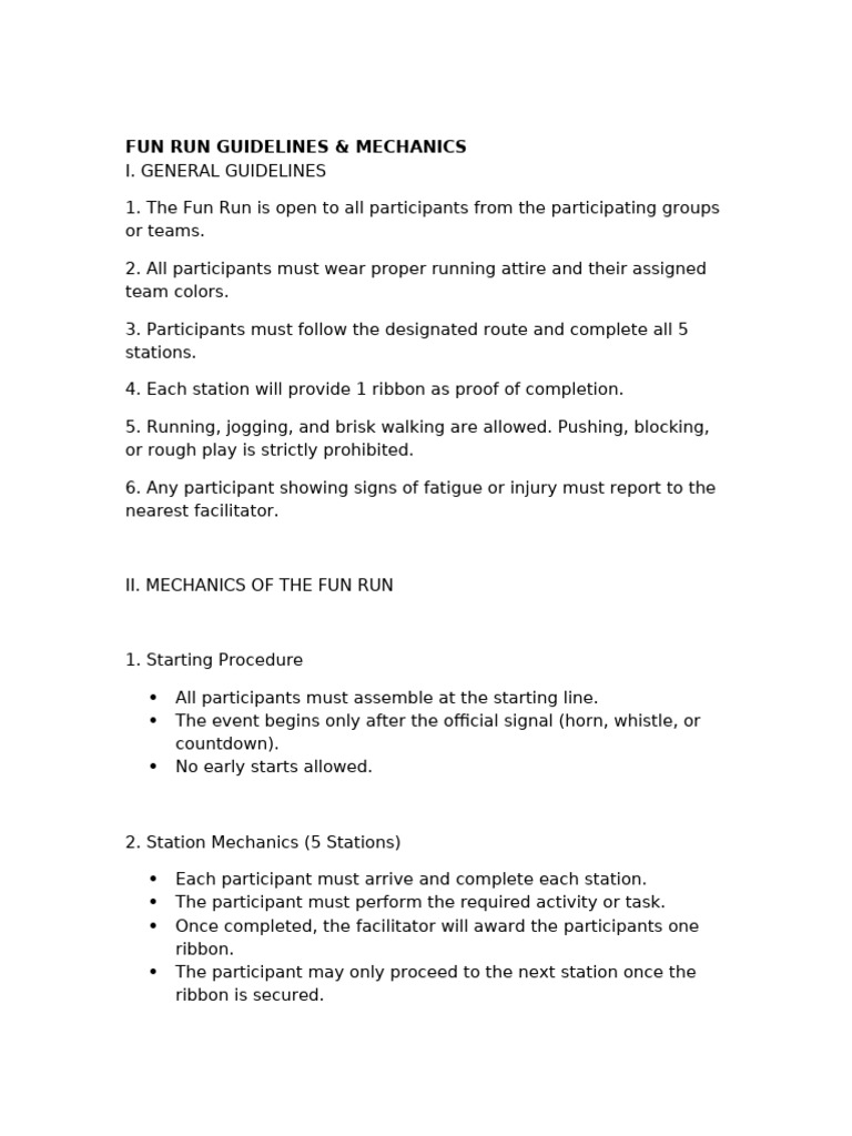 Fun Run Guidelines and Mechanics | PDF | Chess | Chess Theory