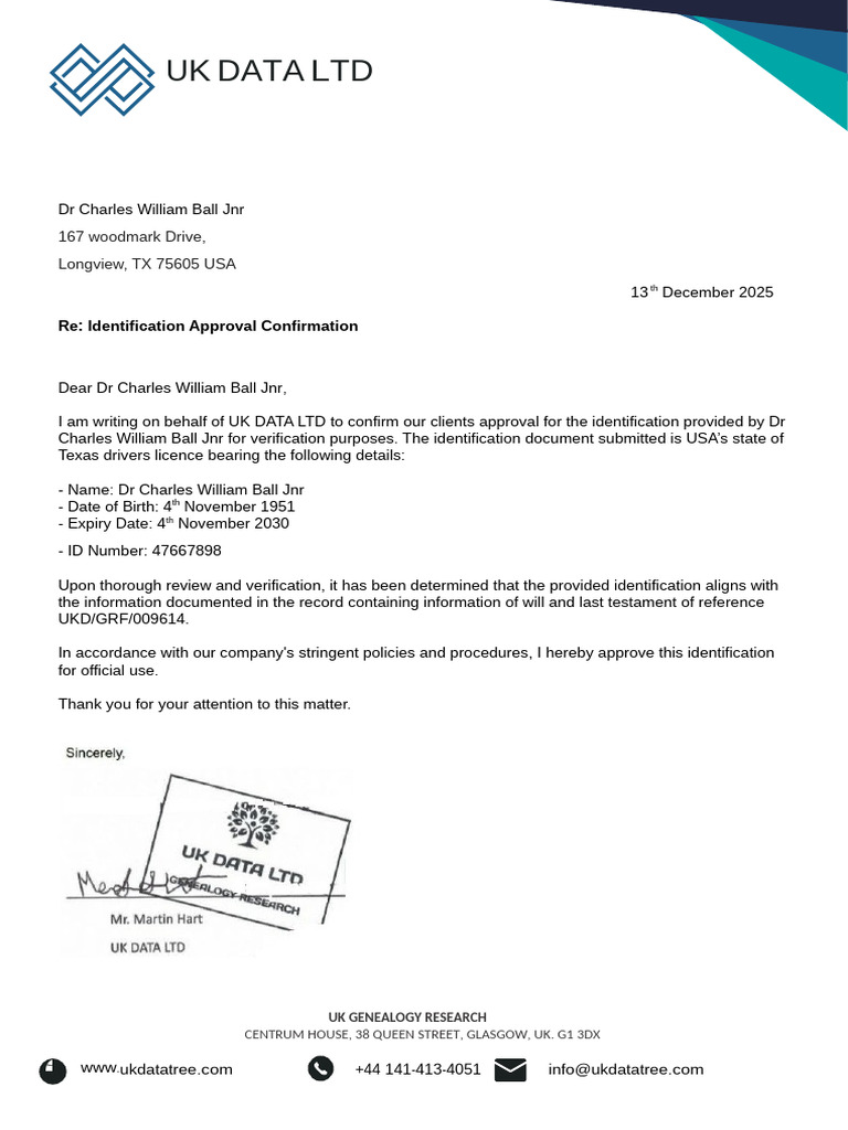 Identification Approval Confirmation Letter | PDF