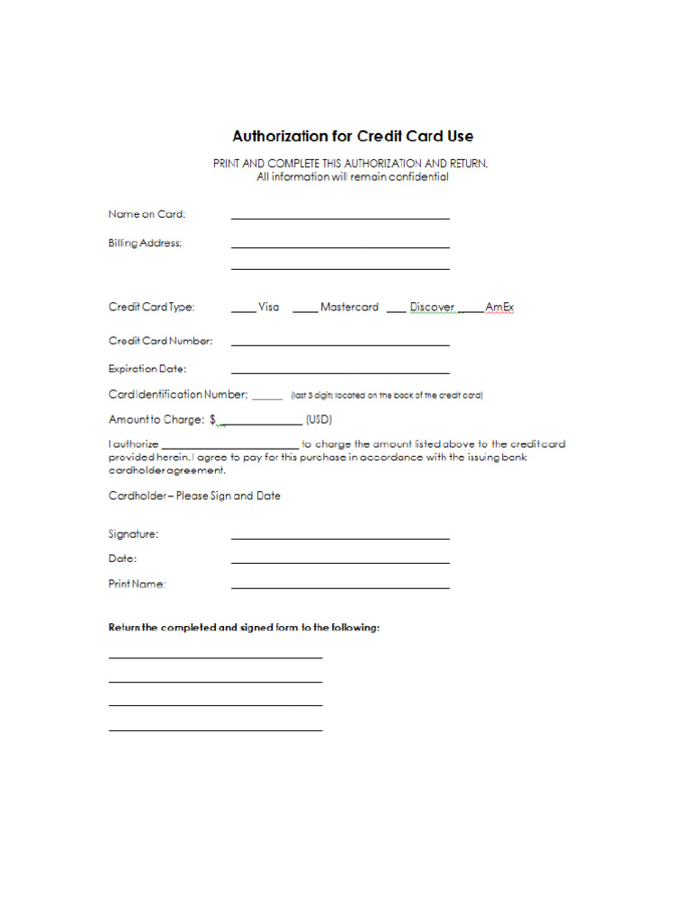 CC Auth Form | PDF