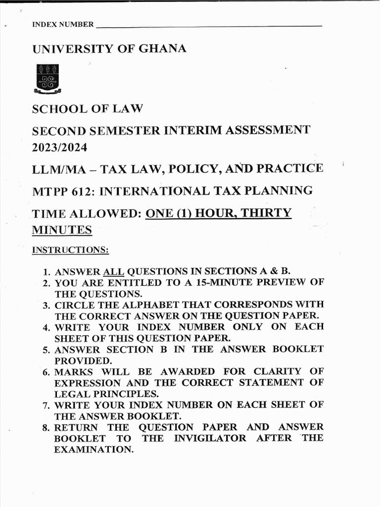 MTPP 612 International Tax Planning | PDF