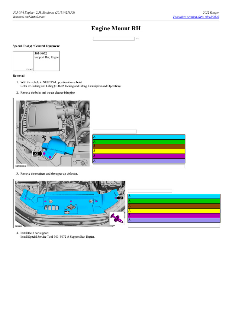 2022 Ranger 2.3L EcoBoost Engine Mount Guide | PDF | Nut (Hardware ...