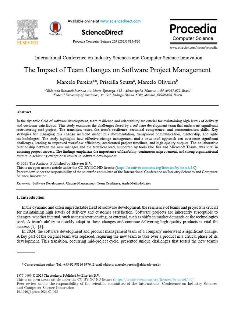 Team Resilience in Software Change Management | PDF | Agile Software ...