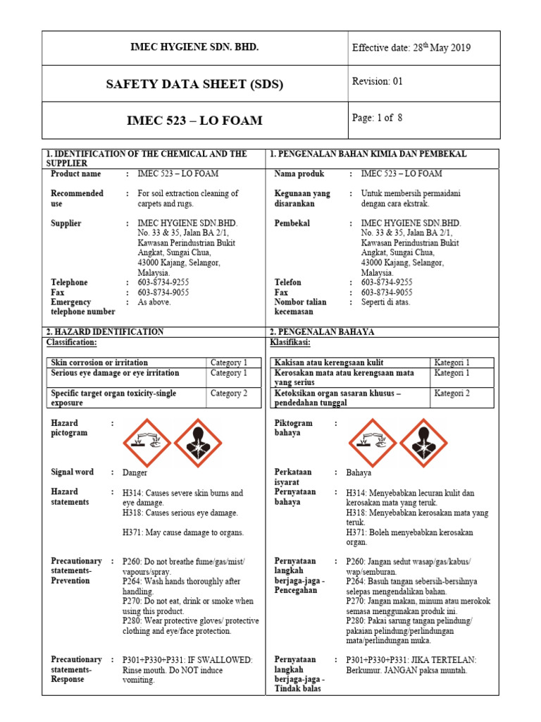 SDS Imec 523 Rev 01 | PDF