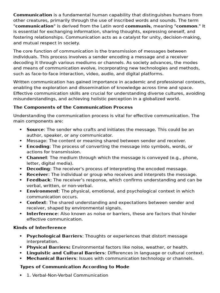 Understanding the Communication Process | PDF | Communication ...