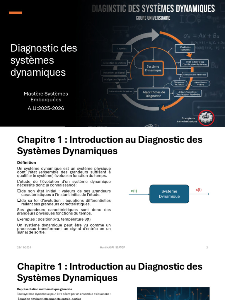 Diagnostic des Systèmes Dynamiques | PDF | Machine à vecteurs de ...