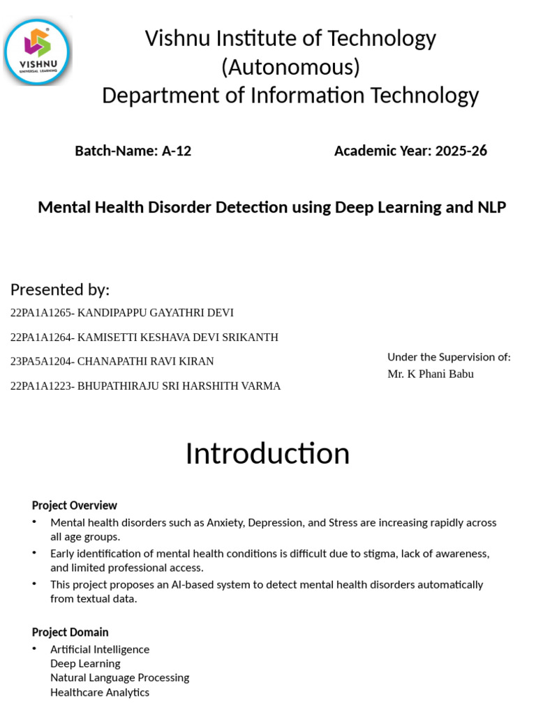 AI for Mental Health Disorder Detection | PDF | Deep Learning ...