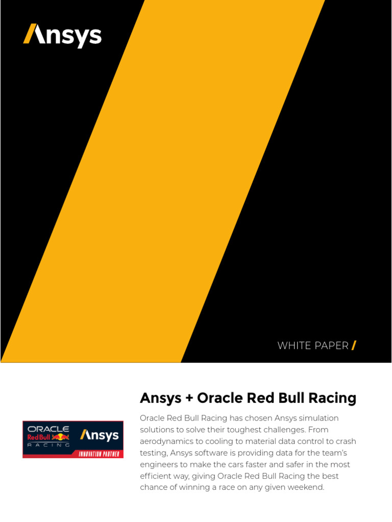 Ansys Solutions for Red Bull Racing Success | PDF | Wind Tunnel ...