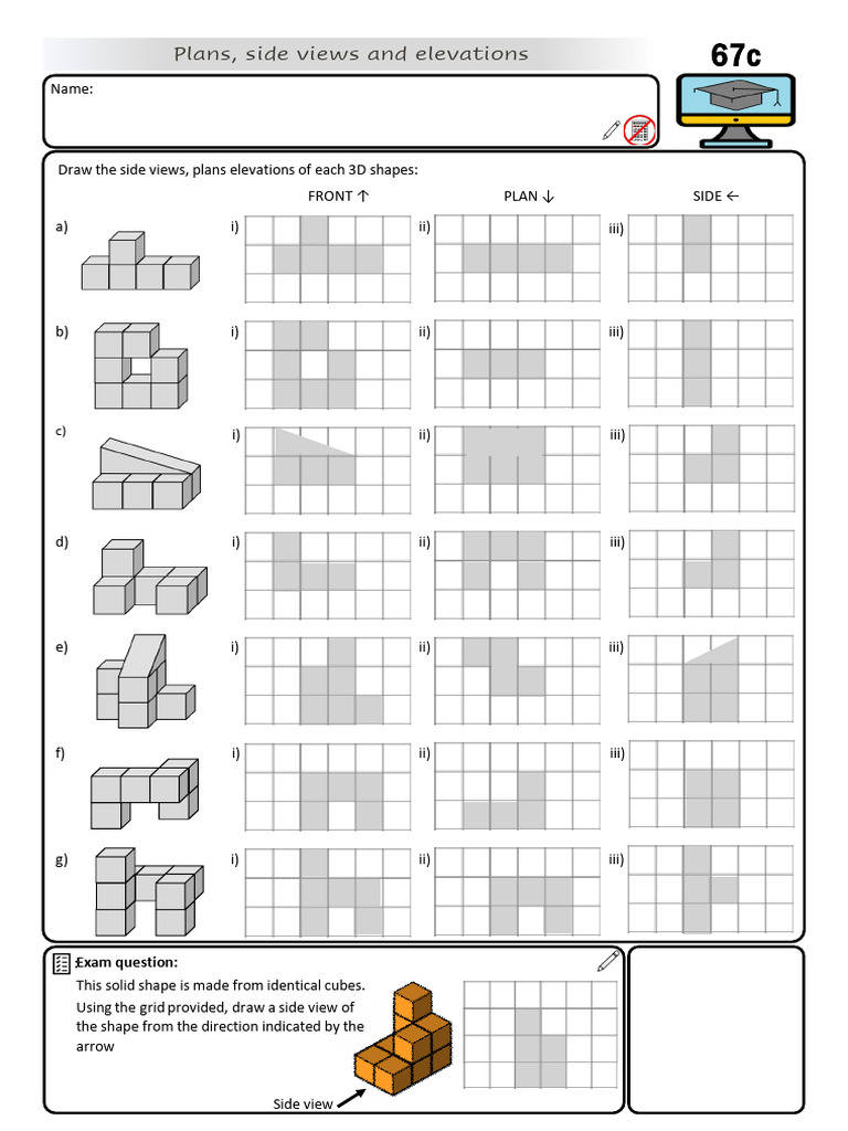 3D Shape Plans and Elevations Guide | PDF
