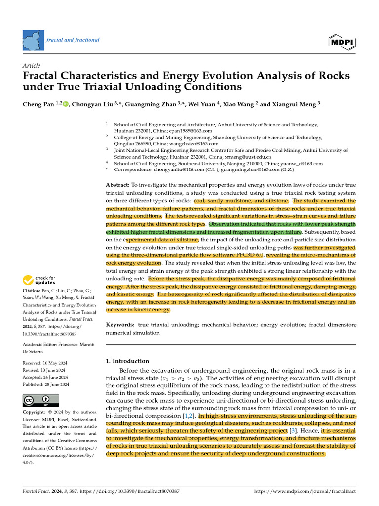Fractal Analysis of Rock Energy Evolution | PDF | Deformation ...