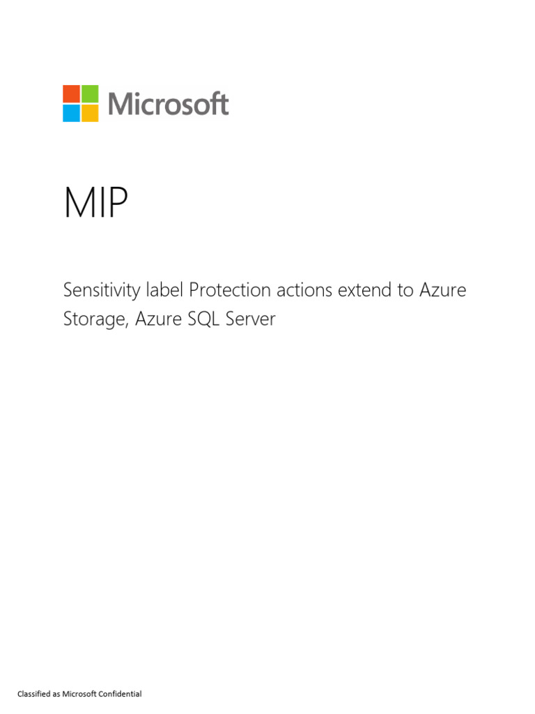 MIP Access Control for Azure Data | PDF | Microsoft Azure | Databases