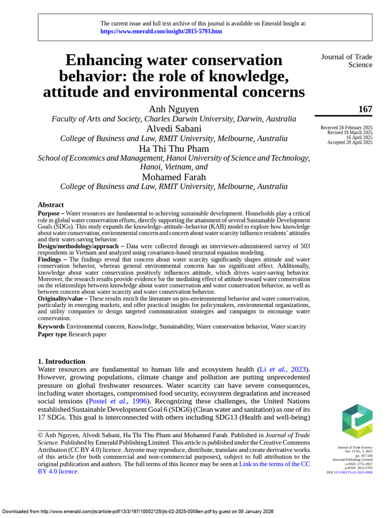 Water Conservation Behavior Insights | PDF | Water Scarcity ...