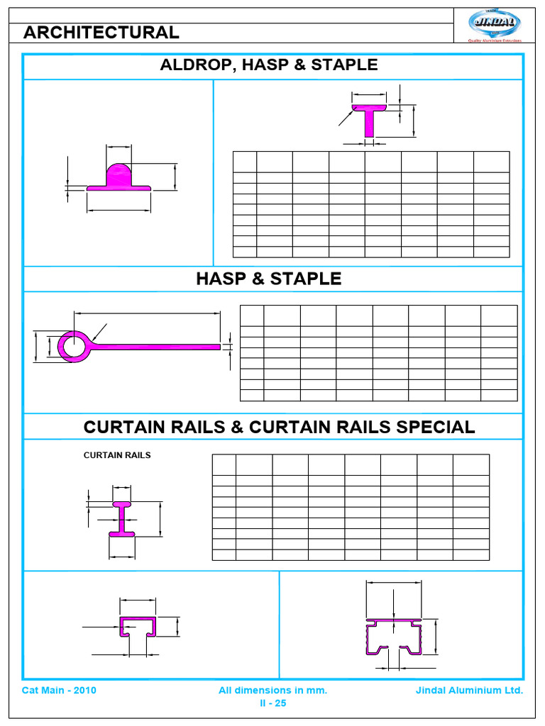 Curtain Rails and Hasp Specifications | PDF