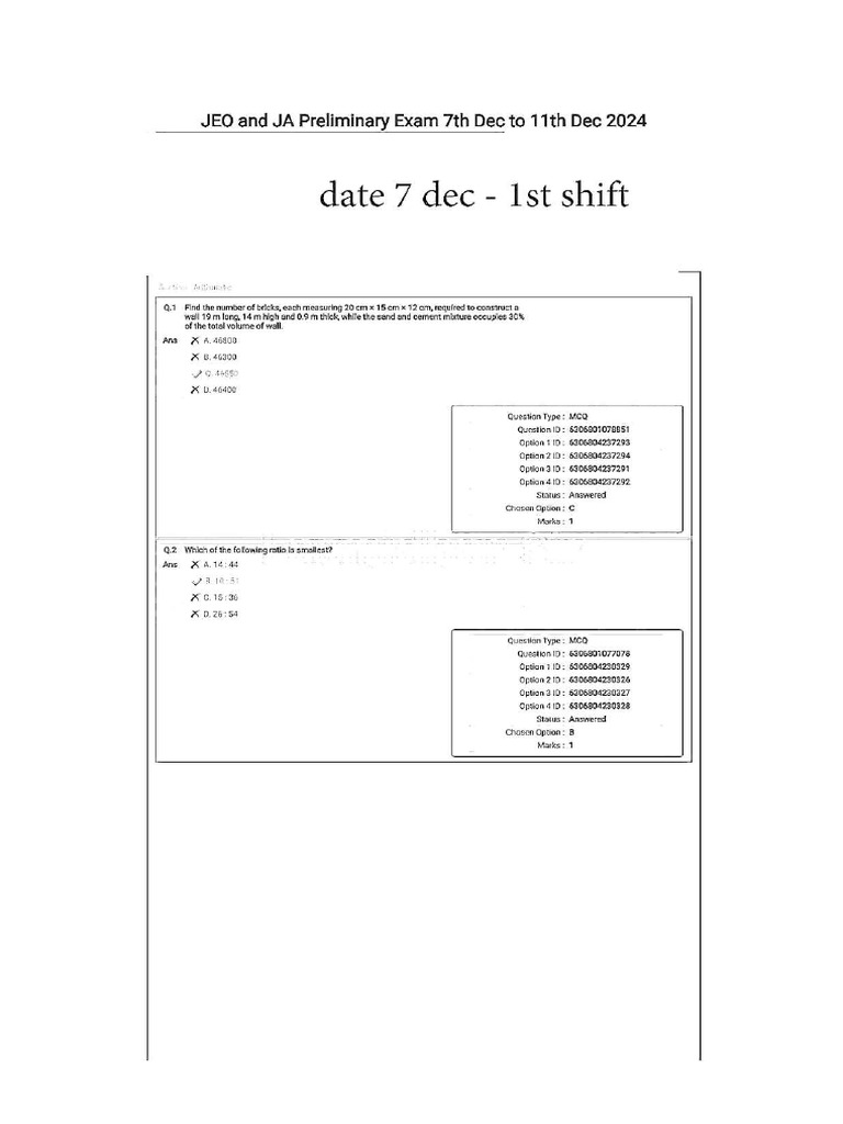 OSSC JEO & JA 2024 Prelims All Shift Question Papers | PDF
