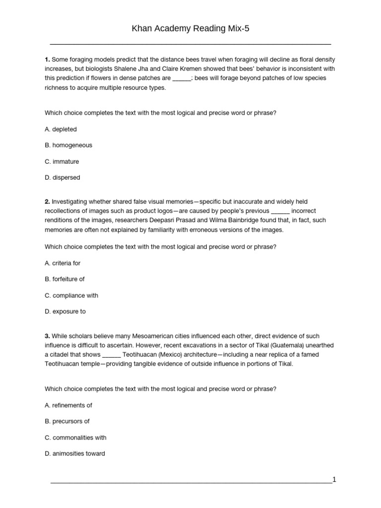 Khan Academy Reading Comprehension Practice | PDF | Climate Change Mitigation | Arabidopsis Thaliana