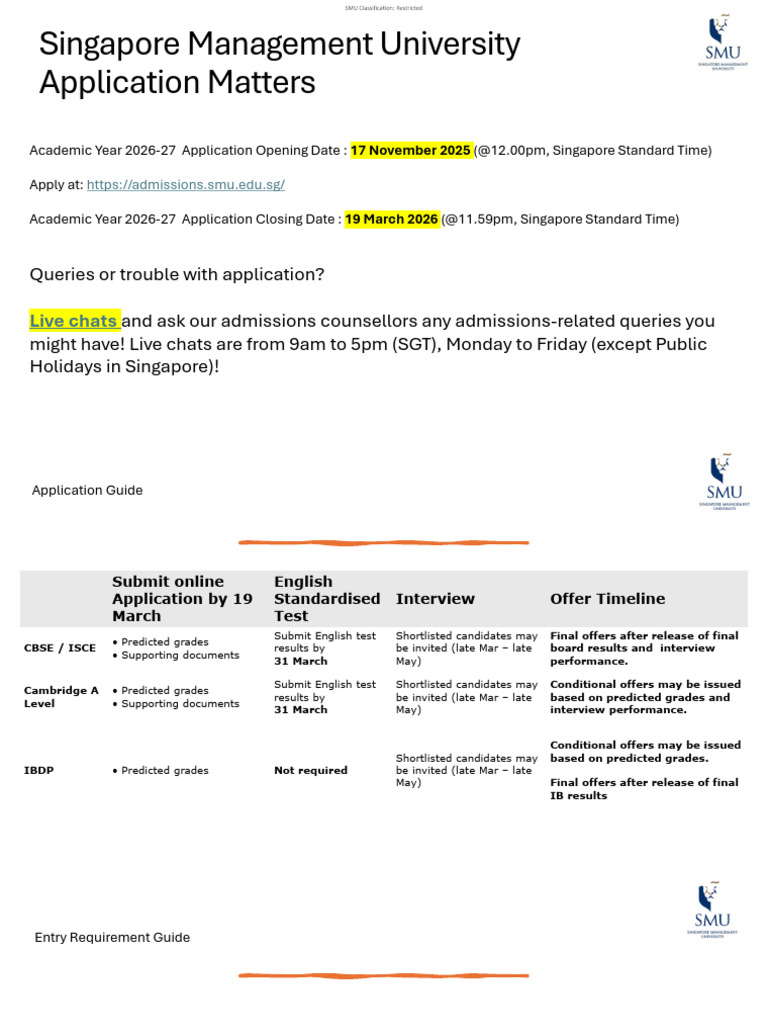 SMU 2026-27 Application Details | PDF | University And College ...