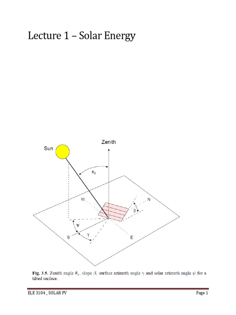 SOLAR Lecture 1 2021 PDF | PDF | Photovoltaic System | Photovoltaics