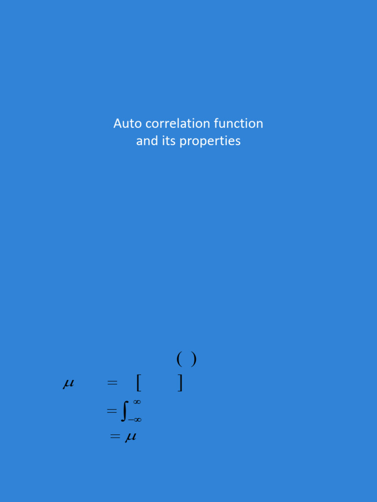 Autocorrelation Function and Properties | PDF | Autocorrelation ...