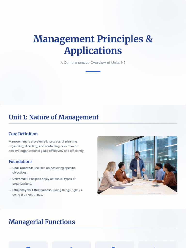 Management Principles & Applications | PDF