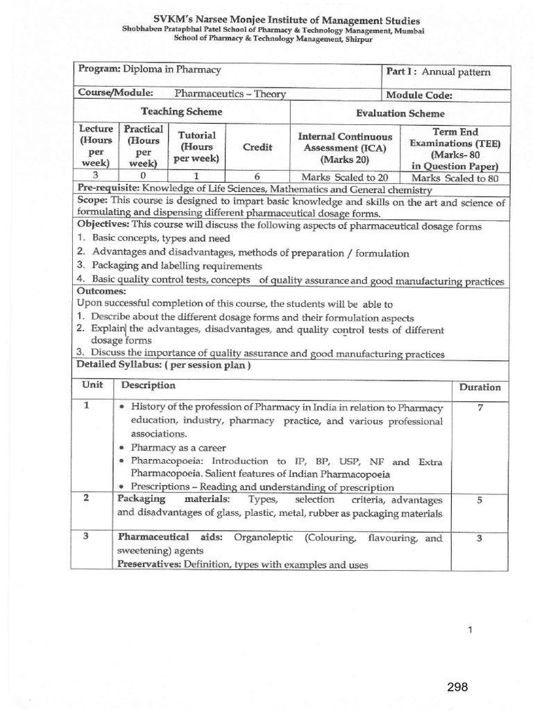 D.pharm Syllabus 2021 Final | PDF